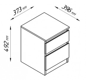 2.03.03.050.4 КАСТОР тумба 2 ящика RU серая в Приобье - priobie.ok-mebel.com | фото 3