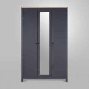 2.08.01.040.15 САГА шкаф 3 двери с зеркалом серый/ясень в Приобье - priobie.ok-mebel.com | фото 2