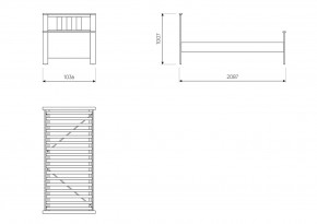 2.08.04.050.14 САГА кровать одинарная 90х200 белая/ясень в Приобье - priobie.ok-mebel.com | фото 3