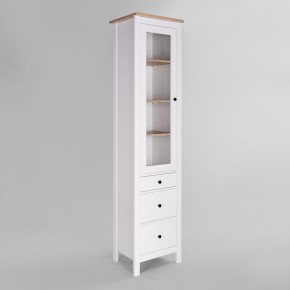 2.08.07.120.14 САГА шкаф с витриной 50 белый/ясень RU в Приобье - priobie.ok-mebel.com | фото