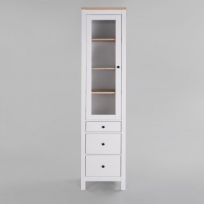 2.08.07.120.14 САГА шкаф с витриной 50 белый/ясень RU в Приобье - priobie.ok-mebel.com | фото 2