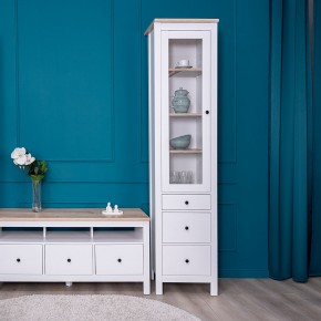 2.08.07.120.14 САГА шкаф с витриной 50 белый/ясень RU в Приобье - priobie.ok-mebel.com | фото 3