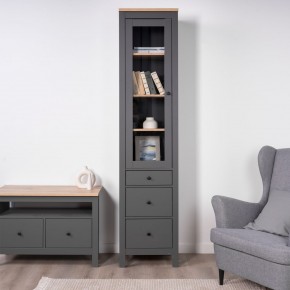 2.08.07.120.15 САГА шкаф с витриной 50 серый/ясень RU в Приобье - priobie.ok-mebel.com | фото 3