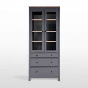 2.08.07.130.15 САГА шкаф с витриной 90 серый/ясень RU в Приобье - priobie.ok-mebel.com | фото 2
