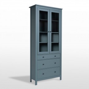 2.08.07.130.6 САГА шкаф с витриной 90 темно-бирюзовый RU в Приобье - priobie.ok-mebel.com | фото