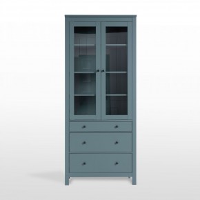 2.08.07.130.6 САГА шкаф с витриной 90 темно-бирюзовый RU в Приобье - priobie.ok-mebel.com | фото 2