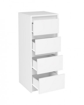 АЙДЕН КМ06-400 Комод 4 ящика (белый) в Приобье - priobie.ok-mebel.com | фото 2