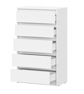 АЙДЕН КМ06-700 Комод 5 ящиков (белый) в Приобье - priobie.ok-mebel.com | фото 2