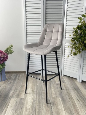Барный стул ХОФМАН, цвет H-09 Светло-серый, велюр / черный каркас М-City в Приобье - priobie.ok-mebel.com | фото 2