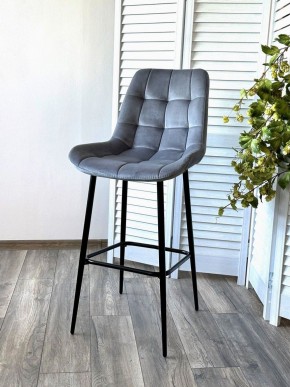 Барный стул ХОФМАН, цвет H-14 Серый, велюр / черный каркас М-City в Приобье - priobie.ok-mebel.com | фото 3