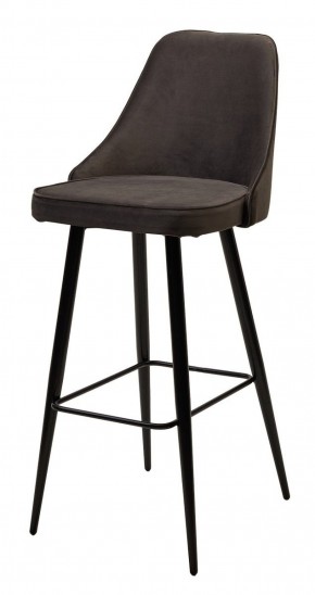 Барный стул NEPAL-BAR ГРАФИТ #14, велюр/ черный каркас (H=78cm) М-City в Приобье - priobie.ok-mebel.com | фото 1