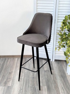 Барный стул NEPAL-BAR ГРАФИТ #14, велюр/ черный каркас (H=78cm) М-City в Приобье - priobie.ok-mebel.com | фото 4