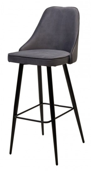 Барный стул NEPAL-BAR СЕРЫЙ #27, велюр/ черный каркас (H=78cm) М-City в Приобье - priobie.ok-mebel.com | фото