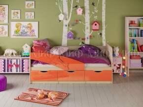 ДЕЛЬФИН Кровать 1600 (Оранжевый металлик) в Приобье - priobie.ok-mebel.com | фото