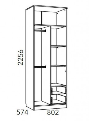 Детская Фанк Шкаф для одежды с ящиками НМ 014.07 М в Приобье - priobie.ok-mebel.com | фото 3