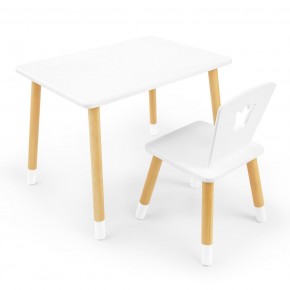 Детский комплект стол и стул «Корона» Rolti Baby (белый/береза, массив березы/мдф) в Приобье - priobie.ok-mebel.com | фото