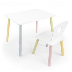 Детский комплект стол и стул «Корона» Rolti Baby (белый/цветной, массив березы/мдф) в Приобье - priobie.ok-mebel.com | фото