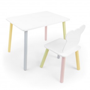 Детский комплект стол и стул «Мишка» Rolti Baby (белый/цветной, массив березы/мдф) в Приобье - priobie.ok-mebel.com | фото