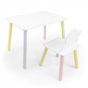 Детский комплект стол и стул «Облачко» Rolti Baby (белый/цветной, массив березы/мдф) в Приобье - priobie.ok-mebel.com | фото