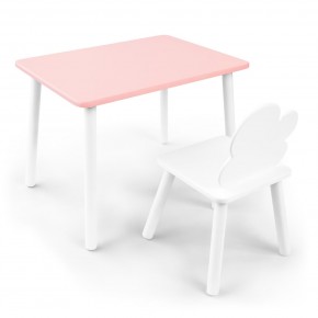 Детский комплект стол и стул «Облачко» Rolti Baby (розовый/белый, массив березы/мдф) в Приобье - priobie.ok-mebel.com | фото