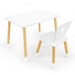 Детский комплект стол и стул «Звезда» Rolti Baby (белый/береза, массив березы/мдф) в Приобье - priobie.ok-mebel.com | фото