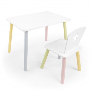 Детский комплект стол и стул «Звезда» Rolti Baby (белый/цветной, массив березы/мдф) в Приобье - priobie.ok-mebel.com | фото