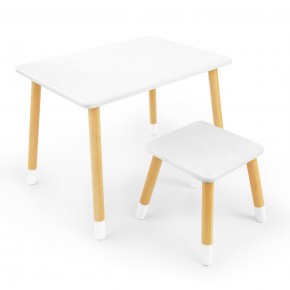 Детский комплект стол и табурет Rolti Baby (белая столешница/белое сиденье/береза ножки) в Приобье - priobie.ok-mebel.com | фото