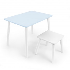 Детский комплект стол и табурет Rolti Baby (голубая столешница/белое сиденье/белые ножки) в Приобье - priobie.ok-mebel.com | фото