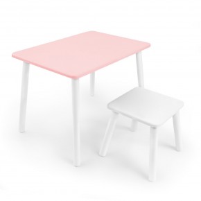 Детский комплект стол и табурет Rolti Baby (розовая столешница/белое сиденье/белые ножки) в Приобье - priobie.ok-mebel.com | фото