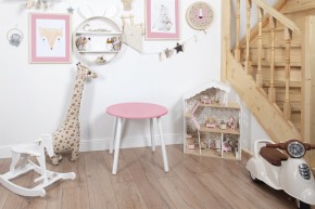 Детский стол круглый Rolti Baby (розовый/белый, массив березы/мдф) в Приобье - priobie.ok-mebel.com | фото