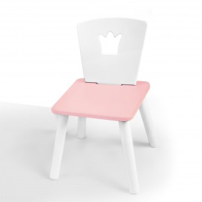 Детский стул Корона (Белый/Розовый/Белый) в Приобье - priobie.ok-mebel.com | фото