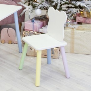 Детский стул Мишутка (Белый/Белый/Цветной) в Приобье - priobie.ok-mebel.com | фото 1