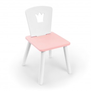 Детский стул Rolti Baby «Корона» (белый/розовый/белый, массив березы/мдф) в Приобье - priobie.ok-mebel.com | фото