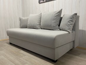 Диван Комфорт-1 (НПБ) велюр Luma 13 св.серый в Приобье - priobie.ok-mebel.com | фото 2
