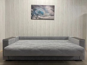 Диван Престиж-15 (НПБ+МДФ) велюр Sensey silver в Приобье - priobie.ok-mebel.com | фото 5