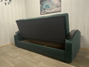 Диван Престиж-16 (НПБ+МДФ) велюр Sensey bottle green в Приобье - priobie.ok-mebel.com | фото 2