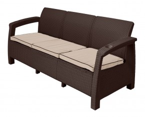 Диван Yalta Premium Sofa 3 Set (Ялта) шоколадный (+подушки под спину) в Приобье - priobie.ok-mebel.com | фото