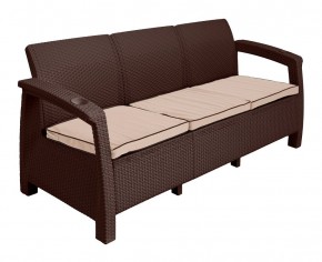 Диван Yalta Premium Sofa 3 Set (Ялта) шоколадный (+подушки под спину) в Приобье - priobie.ok-mebel.com | фото 2