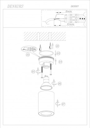 DK3007-BK Накладной светильник влагозащ., IP 44, 15 Вт, GU10, черный, алюминий в Приобье - priobie.ok-mebel.com | фото