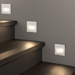 DK3050-WH Светильник встраиваемый в стену, IP 20, LED 3000, 1 Вт, белый, пластик в Приобье - priobie.ok-mebel.com | фото 6