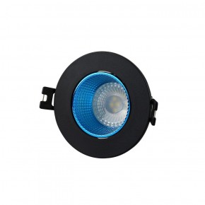 DK3061-BK+СY Встраиваемый светильник, IP 20, 10 Вт, GU5.3, LED, черный/голубой, пластик в Приобье - priobie.ok-mebel.com | фото 1