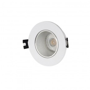 DK3061-WH+CH Встраиваемый светильник, IP 20, 10 Вт, GU5.3, LED, белый/хром, пластик в Приобье - priobie.ok-mebel.com | фото 1