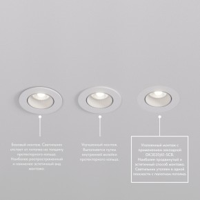 DK3061-WH Встраиваемый светильник, IP 20, 10 Вт, GU5.3, LED, белый/белый, пластик в Приобье - priobie.ok-mebel.com | фото 3