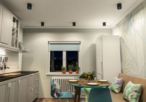 DK3090-BK+CY Светильник накладной IP 20, 10 Вт, GU5.3, LED, черный/голубой, пластик в Приобье - priobie.ok-mebel.com | фото 2