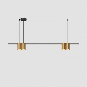 DK4061-BK+SG Подвесной светильник ORBIT, IP20, 4xGU10 LED до 15 Вт, черный + сатинированное золото, алюминий в Приобье - priobie.ok-mebel.com | фото