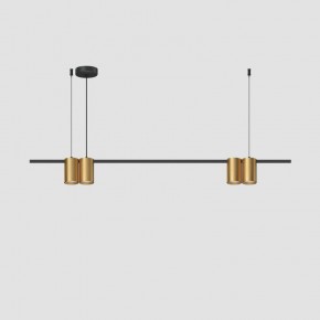 DK4061-BK+SG Подвесной светильник ORBIT, IP20, 4xGU10 LED до 15 Вт, черный + сатинированное золото, алюминий в Приобье - priobie.ok-mebel.com | фото 2