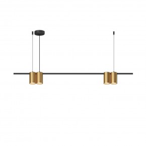 DK4061-BK+SG Подвесной светильник ORBIT, IP20, 4xGU10 LED до 15 Вт, черный + сатинированное золото, алюминий в Приобье - priobie.ok-mebel.com | фото 3