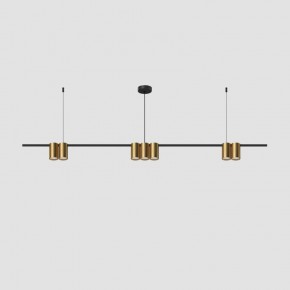 DK4063-BK+SG Подвесной светильник ORBIT, IP20, 7xGU10 LED до 15 Вт, черный + сатинированное золото, алюминий в Приобье - priobie.ok-mebel.com | фото 2