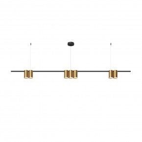 DK4063-BK+SG Подвесной светильник ORBIT, IP20, 7xGU10 LED до 15 Вт, черный + сатинированное золото, алюминий в Приобье - priobie.ok-mebel.com | фото 3