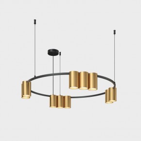 DK4065-BK+SG Подвесной светильник ORBIT , IP20, 10xGU10 LED до 15 Вт, черный + сатинированное золото, алюминий в Приобье - priobie.ok-mebel.com | фото